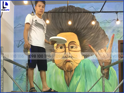 Vẽ tranh tường quán trà chanh T-Hi Hưng Yên